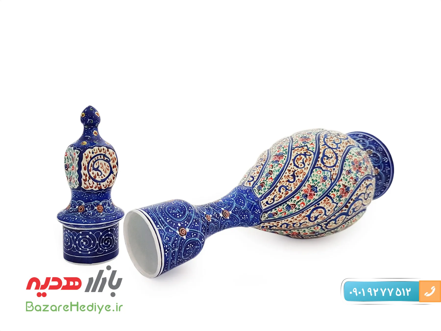 تنگ مسی میناکاری اسماعیلی ارتفاع ۲۲ سانتی متر