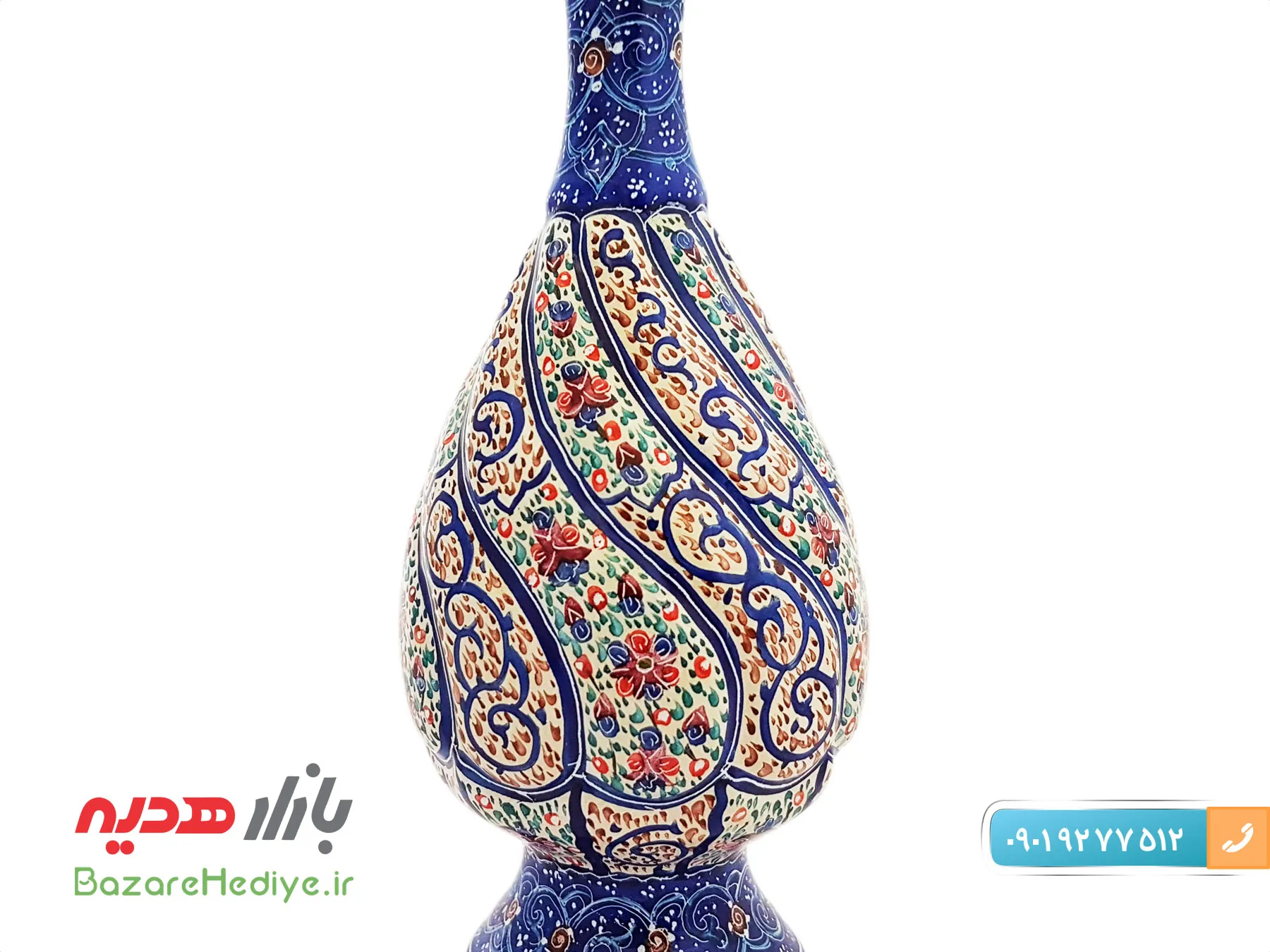 تنگ مسی میناکاری اسماعیلی ارتفاع ۲۲ سانتی متر
