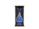 گلدان میناکاری ۱۶ سانتی با جعبه پلکسی و چوب