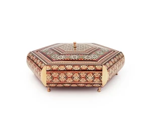 شکلات خوری ۶ ضلعی خاتم کاری